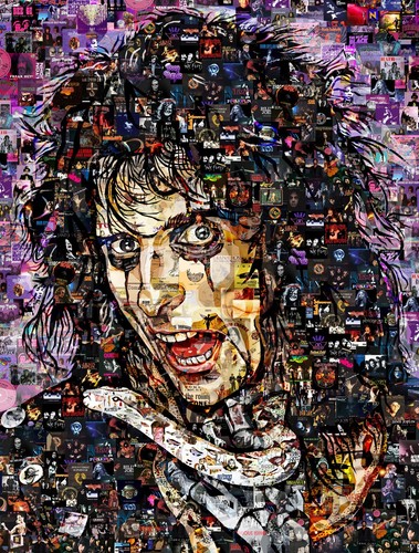 Póster collage de arte impresión de Alice Cooper hecho de álbumes clásicos de música rock - Imagen 1 de 11