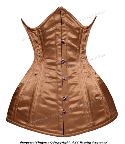 Heavy Duty 22 Double Steel Boned Waist Training Satin Underbust Corset #8422-B - Picture 11 of 18
