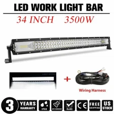 32inch 3500W LED Light Bar Spot Flood Driving Offroad Truck SUV + Wiring Harness