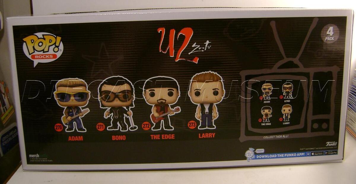 U2 ZOO TV ADAM BONO THE EDGE LARRY WALMART 4 PACK FUNKO POP U2 ZOO TV ADAM BONO THE EDGE LARRY WALMART 4 PACK FUNKO POP