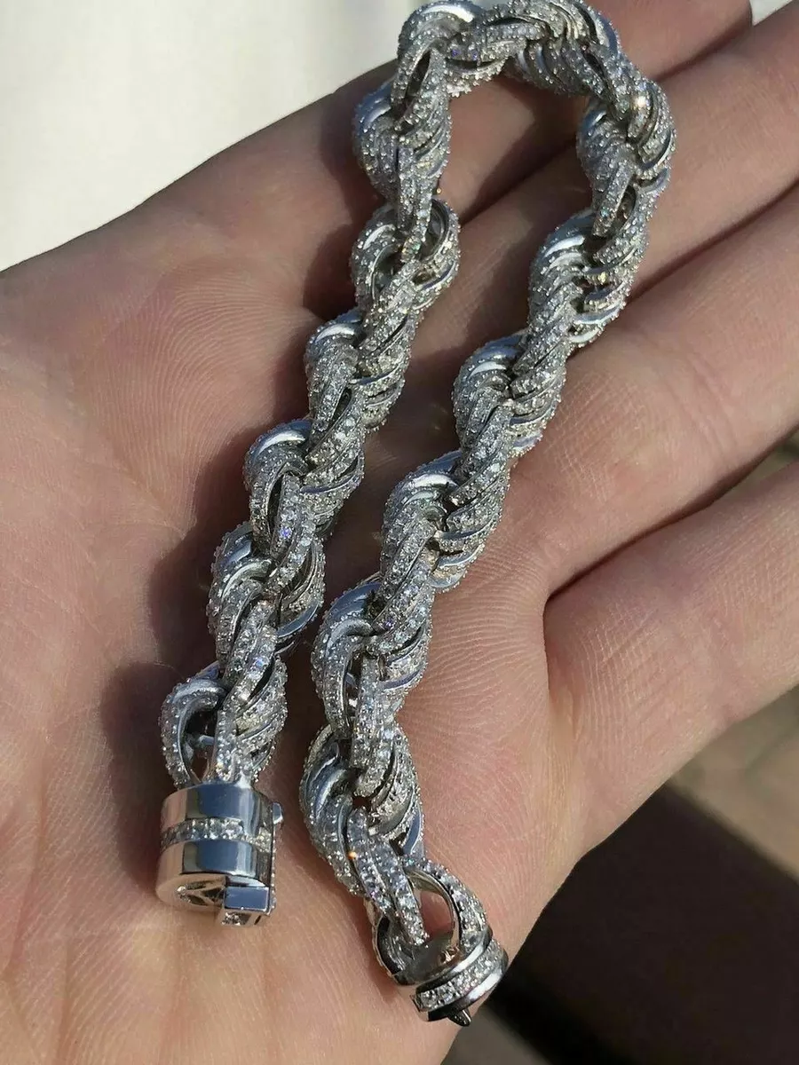 Iced out cheap rope bracelet