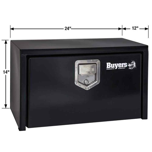 14 in. x 12 in. x 24 in. Gloss Black Steel Underbody Truck Tool Box - Picture 4 of 4