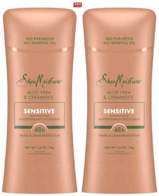 SHEA MOISTURE SENSITIVE ANTIPERSPIRANT DEODORANT W/ALOE VERA &CERAMIDE 2.6oz-2Pk