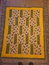 Hand Made Quilt With Butterflies 52 44