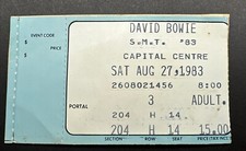 David Bowie 8/27/83 Landover MD Capital Centre Ticket Stub Washington DC