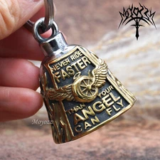 Never Ride Faster Than Your Angel Can Fly Motorcycle Biker Bell With Bell Hanger