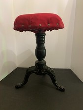 Sgabello pianoforte vintage altezza regolabile gambe ghisa piedi su colonna legno massello