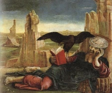 Oil painting St-John-The-Evangelist-In-Patmos-Cosme-Tura-Oil-Painting-old man