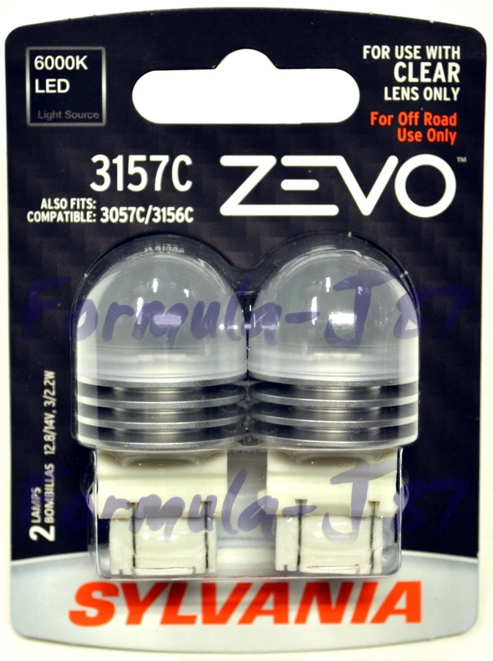 Sylvania ZEVO LED Light 3157C White 6000K Two Bulb Front Turn Signal Replace Fit - Image 2 of 4