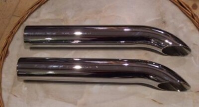 Auspuff Endrohre gebogen BSA, Rudge, Ariel, AJS /Paar. End Tail Pipe Pair