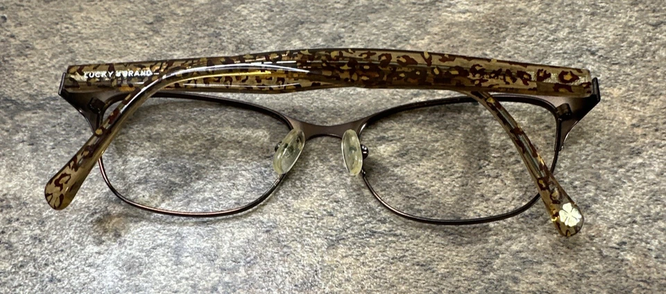 Marco de gafas de metal con ojo de gato marrón oscuro para mujer LUCKY BRAND L505 52-17-140 G6 Foto 2 de 4