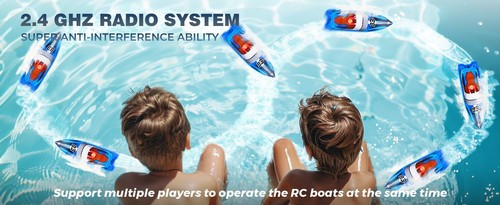 2 Pack 10" Fast RC Boat 15KPH, Pool/Saltwater, Summer Toy for Kids Adults - Picture 12 of 12