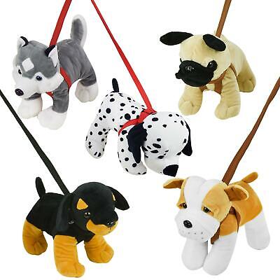 Standing Dog On A Lead Plush Soft Toy 