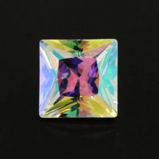 MYSTIC CUBIC ZIRCONIA MERCURY MIST MOONGLOW 7 MM SQUARE CUT F-4234