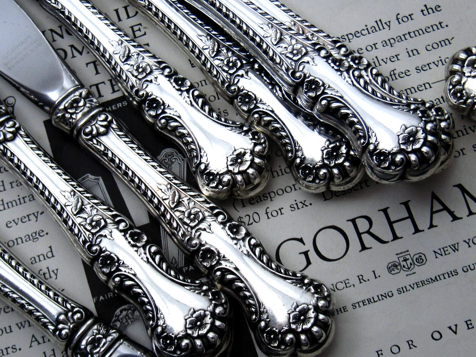 ❤️ CUCHILLO DE ALMUERZO CAMBRIDGE 1899 GORHAM MODERNO HH 8 7/8”- JUEGO/8pC Foto 4 de 4