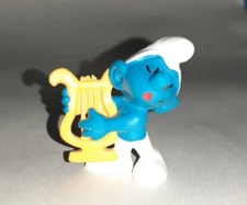Smurfs Harp Smurf Figure 20070 Vintage Peyo Schleich Musical Smurf