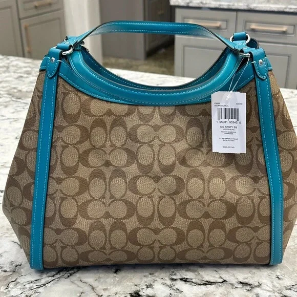 Borsa Hobo Hobo e opzioni da polso Coach Firma Cristy Bloccata Tote Nuova con etichette