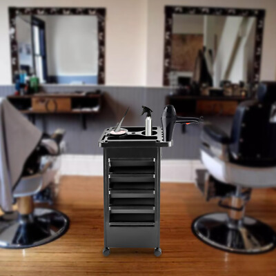 Professional Salon Storage Trolley Cart Barber Table 5Drawer Spa Cart W/Dye Bowl