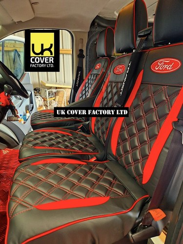 VAN SEAT COVERS FORD TRANSIT CUSTOM 2013 to 2023 LEATHERETTE PREMIUM BENTLEY - Picture 37 of 38