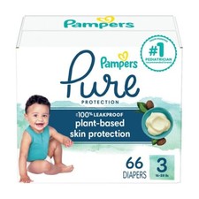 Pampers Pure Protection Size 3 Diapers Hypoallergenic Plant Based 100 Leakproof