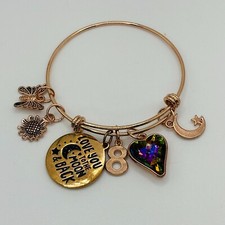 Girls' Milestone Birthday 8th Bracelet with Lucky Charms  Adjustable Design