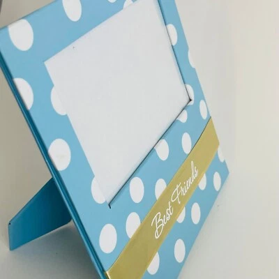 Cobble Creek "Bestfriends"Photo Frame Polka Dots, 7" x 7.5" - Blue - NEW - image 1 of 4