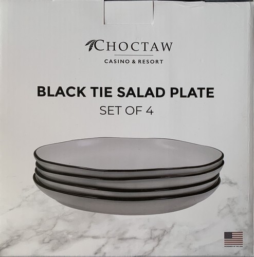 Black Tie Salad Plates Set of 4 NEW - Picture 4 of 5