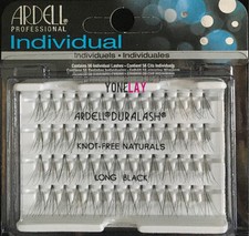 Lot 4 Pairs ARDELL DURALASH Individual Knot Free Flare Long Black Eyelashes