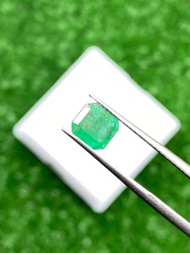 Natural 1.40Carat Green Swat Emerald Asscher Shape Loose Gemstone - Picture 5 of 6