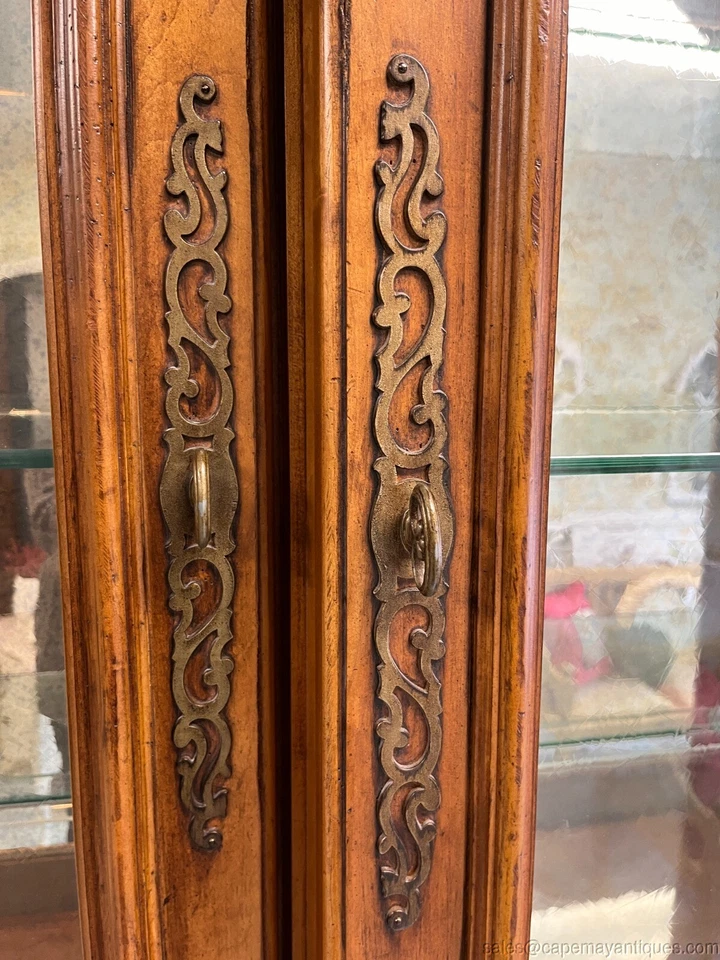 Gabinete de China Vintage Siglo Firmado Grande 94" L 94" T Espejo Trasero Vidrio Shlvs Foto 4 de 4