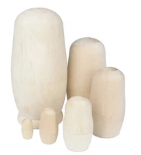 Blank Paintable Nesting Doll Set 6 pcs Russian Matryoshka Unpainted DIY Large 6”