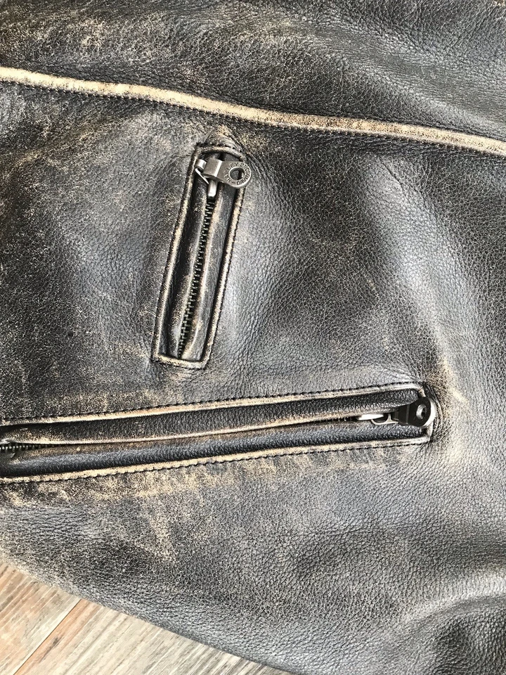 Harley Davidson Braune Lederjacke Motorcycle Jacket Men's Size XL Grösse - Bild 3 von 4