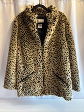 VTG White Stag Leopard Print Faux Fur Coat Jacket Zip Up Jacket Hippie Size 1X