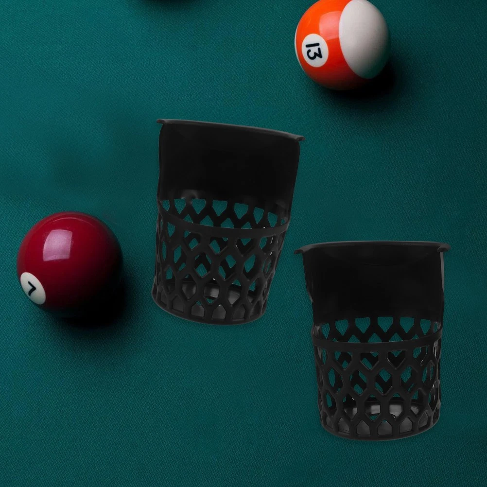 6Pcs Pool Table Accessories Black PVC Billiard Drop Pockets Set