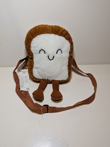 Forever 21 Plush Crossbody Toast Coin Purse Zipper Pouch Rare Collectible NWT