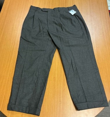 Jos A Bank Dress Pants Mens 36x29 Pleated Wool Blend Cuffed Classic Trousers