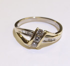 14k yellow & white gold .58ct VS1 G diamond cluster ring band 4.9g estate 11 — photo 2
