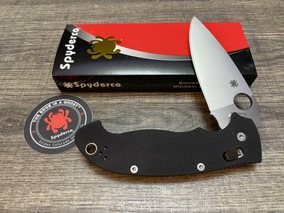 Spyderco Manix 2 XL Plain Edge Folding Knife, Black G-10 Handles C95GP2