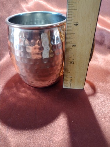 Taza mula Moscú cobre martillado 20 oz usada mango de latón bebida licor licores SS - Imagen 6 de 9