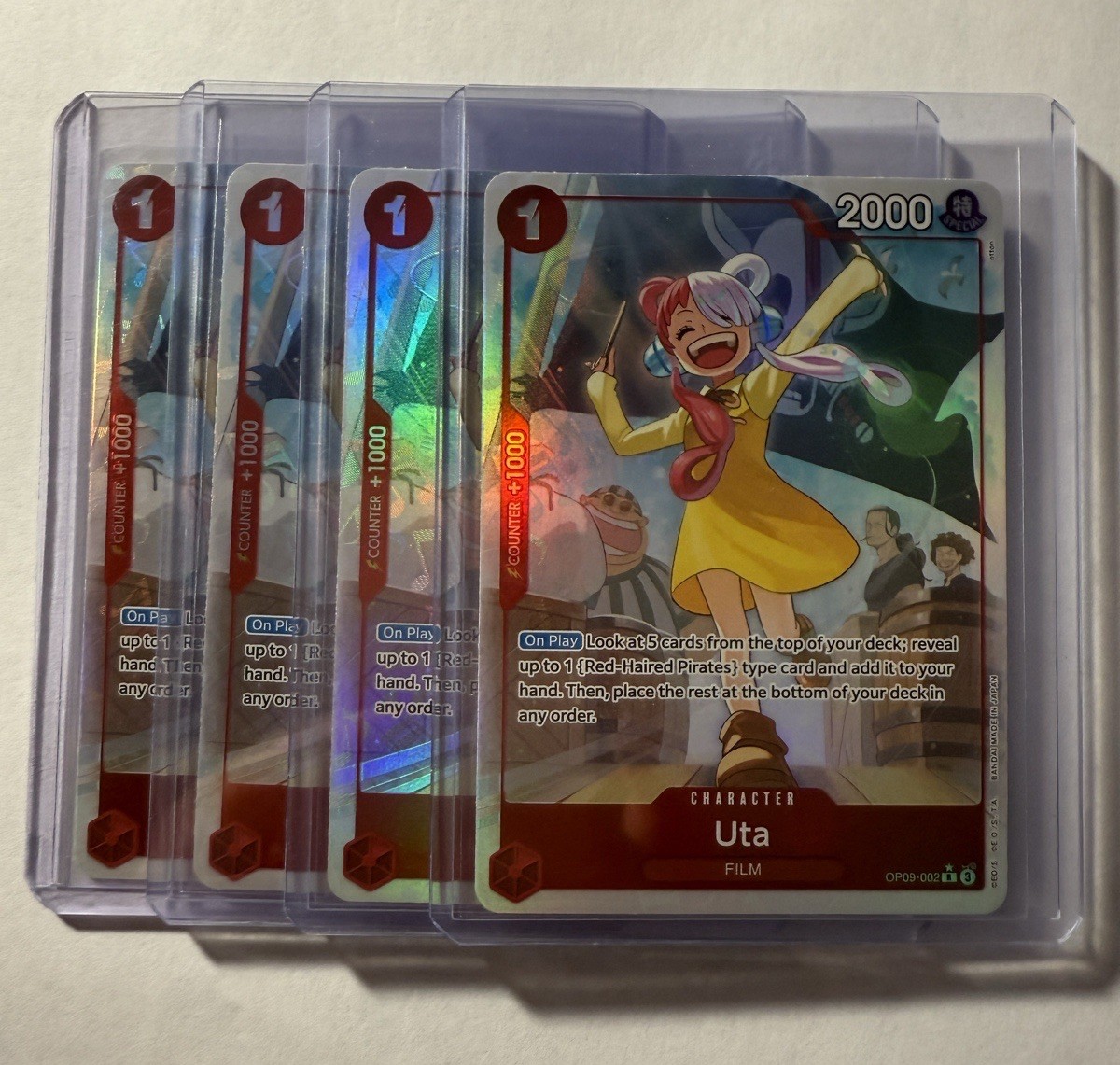 One Piece Card TCG Uta OP09-002 Alt Art Playset 4x ENGLISH OP Game New