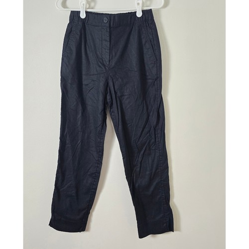 Pantalone Banana Republic conico vita alta donna extra small misto lino nero - Foto 1 di 6