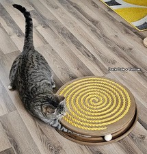 Rascador para gato, juguete para gato, rascador con juguete sólido, de madera