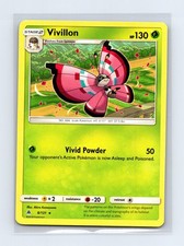 Vivillon 8/131 Rare Forbidden Light Pokemon Card Moderately Played