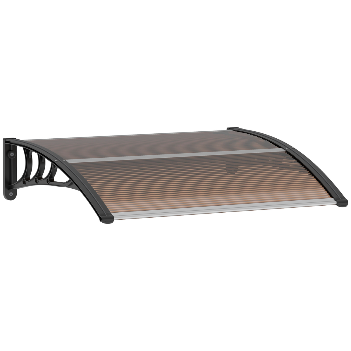 Outsunny Brown Outdoor Window Door Canopy With Awning Porch Uv Water Cover - Image 2