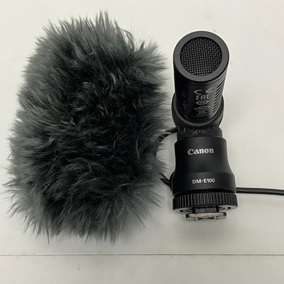 Canon DM-E100 Stereo Shotgun Microphone Camera Mic w/ Wind Screen Tested Working