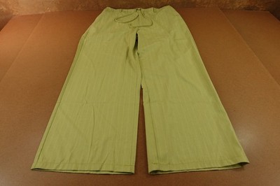 Fashion Nova Womens Size 1X Green Pinstripe Yessica Wide Leg Trousers NWT