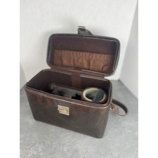 VTG Brown Faux Leather Hard Shell Camera Bag w/ Removable Insert Latch Closure