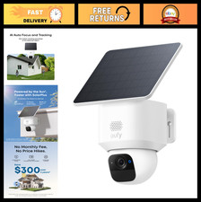 Wireless Outdoor Security Camera, 360  Pan, AI Tracking, 2K HD, Solar Powered, N