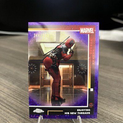 2025 Topps Chrome Deadpool ENJOYING HIS NEW THREADS Purple Wave /250 #59