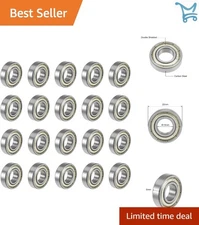 Deep Groove Ball Bearings Carbon Steel 10mm x 22mm x 6mm Double Shielded 20pcs